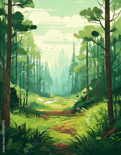 sunrise in the forest