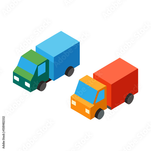 3D Delivery and Logistics Truck Icons