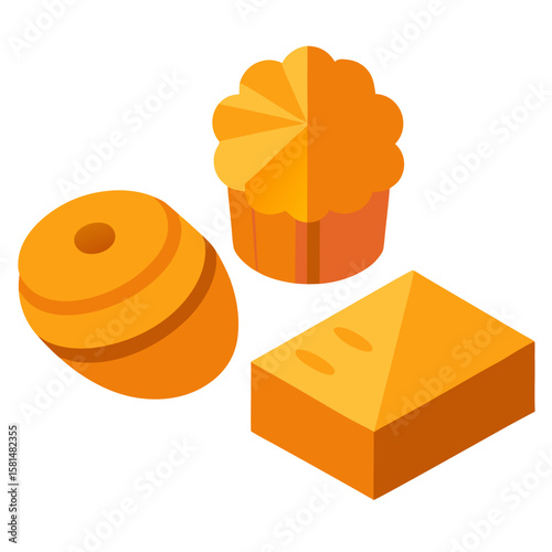 3D Realistic Bakery and Pastry Icons