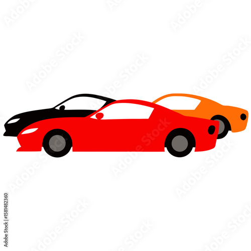 3D Modern Sports Cars Vector Set