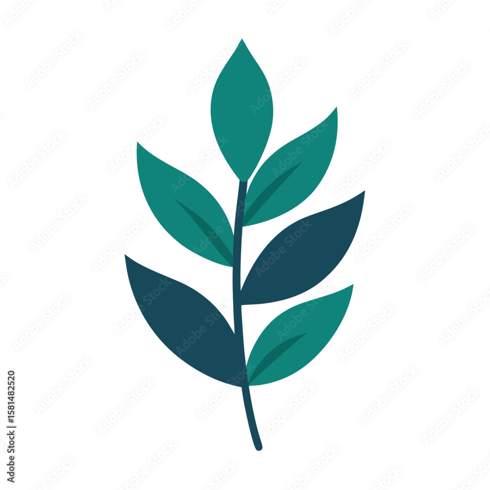 Naklejka premium Minimalist Botanical Leaf Patterns on White Background