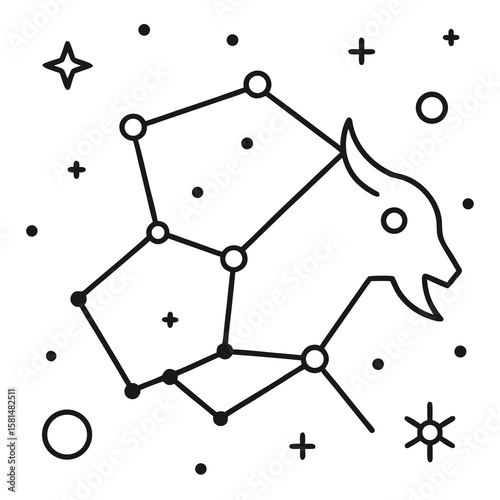 Line Art Zodiac Symbols and Constellations