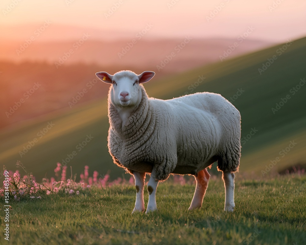 Obraz premium sheep in the field