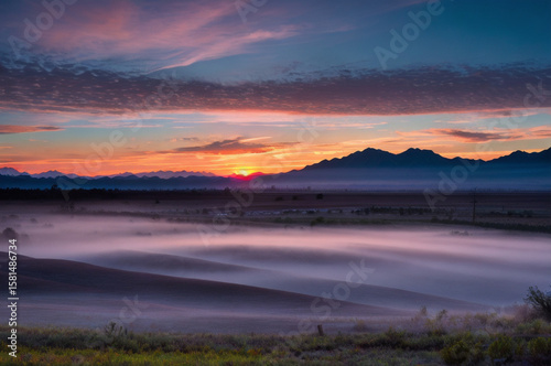 Twilight valley in at dawn