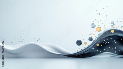 Dynamic liquid flow art abstract design modern art installation studio setting aesthetic perspective fluid motion concept