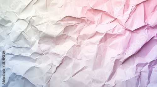 Wallpaper Mural Crumbled Paper: A close-up shot of colorful, rumpled paper. This image captures the texture, folds, and subtle hues of a piece of crumpled paper. Torontodigital.ca