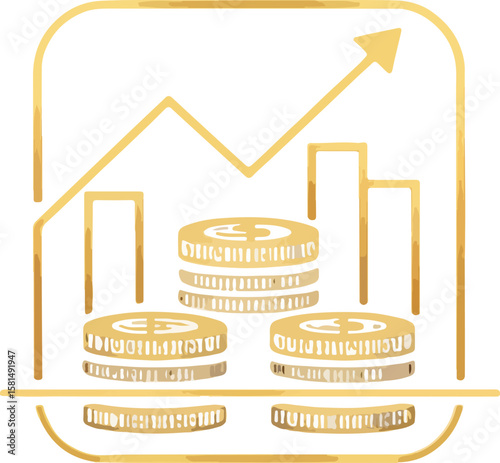 Real estate concept with house money market icon business building sale rent property graph illustration