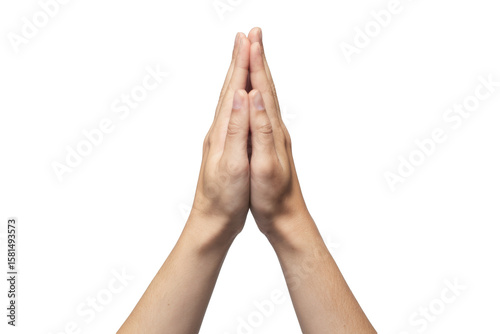 praying hands isolated on white background