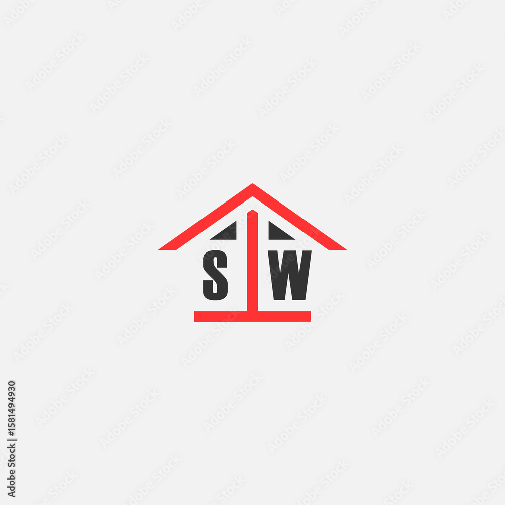 Initials Vektor Stok Home Logo Real Estate Logo Initials Vektor Stok Home Logo Real Estate Logo