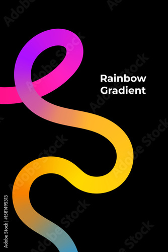 Modern futuristic rainbow gradient line editable background for banner, flyer, poster and more
