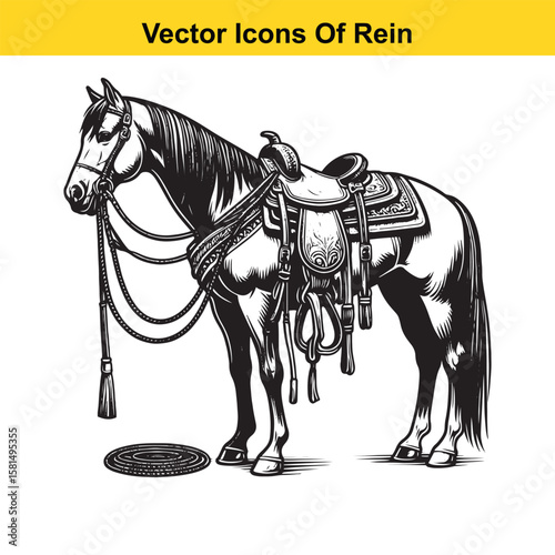 Western Horse Reins – Traditional Cowboy Riding Gear, Symbol of Control and Heritage
