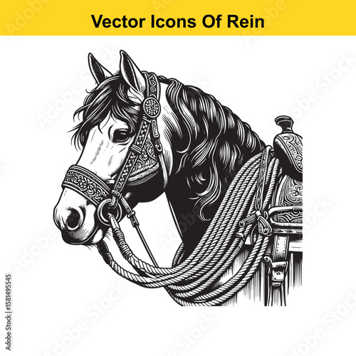 Western Horse Reins – Traditional Cowboy Riding Gear, Symbol of Control and Heritage
