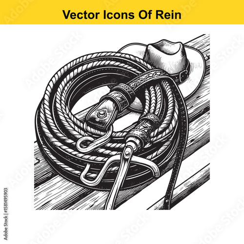 Western Horse Reins – Traditional Cowboy Riding Gear, Symbol of Control and Heritage