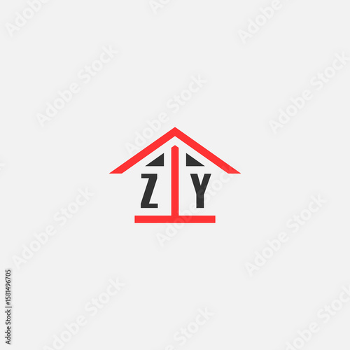 Initials Vektor Stok Home Logo Real Estate Logo