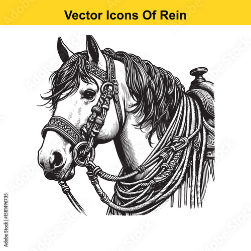 Western Horse Reins – Traditional Cowboy Riding Gear, Symbol of Control and Heritage