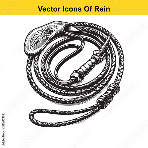 Western Horse Reins – Traditional Cowboy Riding Gear, Symbol of Control and Heritage