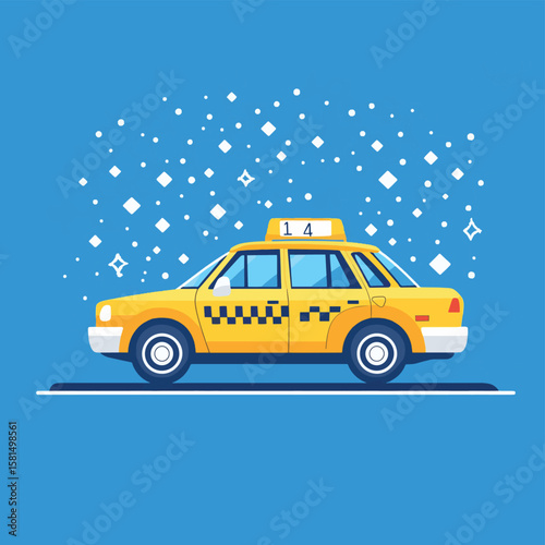 vector taxi rocket illustration, vector style simple color