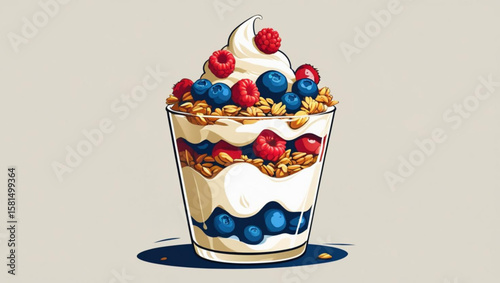 ice cream with berries