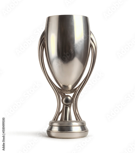 High-quality 3D render of the UEFA Super Cup trophy with realistic metallic texture, isolated on transparent background, perfect for sports design and football-related visuals