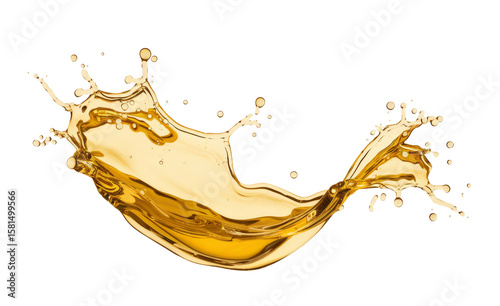 liquid golden splash on white background