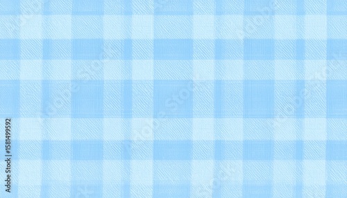Blue plaid fabric texture with delicate white stripe, ideal background for design projects