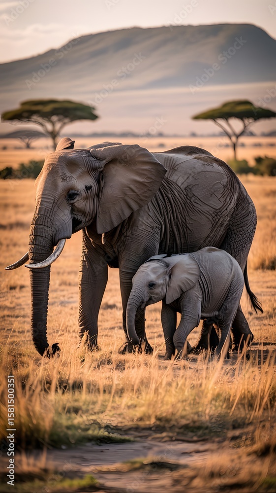 Obraz premium An elephant with large ears