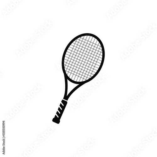 A black silhouette icon of a tennis racket, representing the primary equipment for the sport.