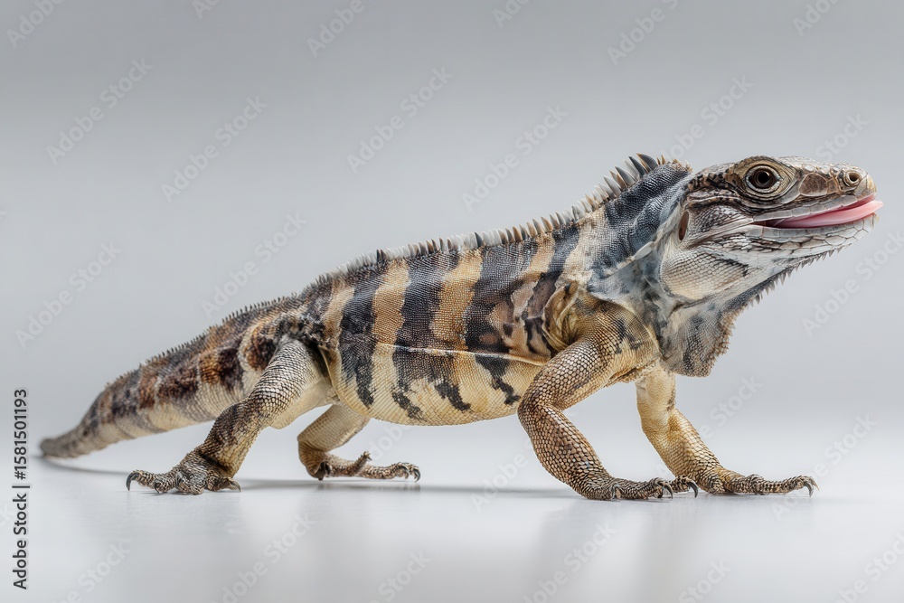 Obraz premium Detailed Profile of a Colorful Iguana Displaying Unique Patterns