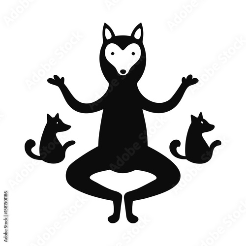 Hand Drawn Animals in Yoga Poses