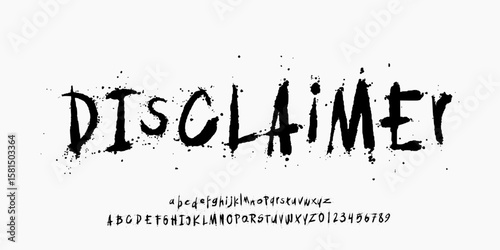  Ink Distressed Grunge Font. Horror Font. Dirty Graffiti Splatter Font. Display font. Creative Hand Drawn Alphabet. Street Art Fashion Designs vector illustration
