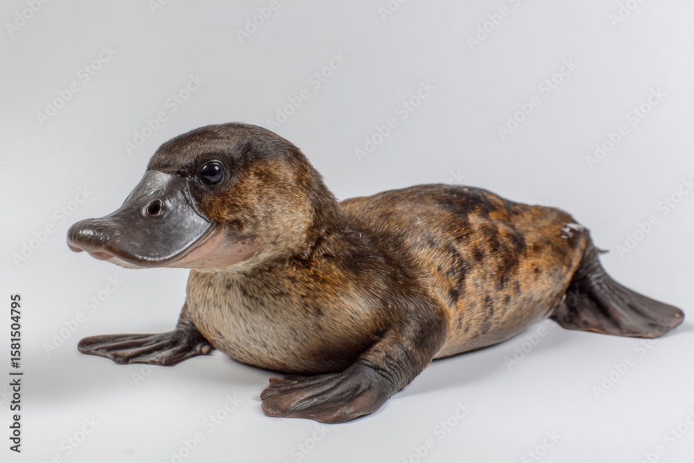 Fototapeta premium Close-Up of a Unique Platypus on a White Background