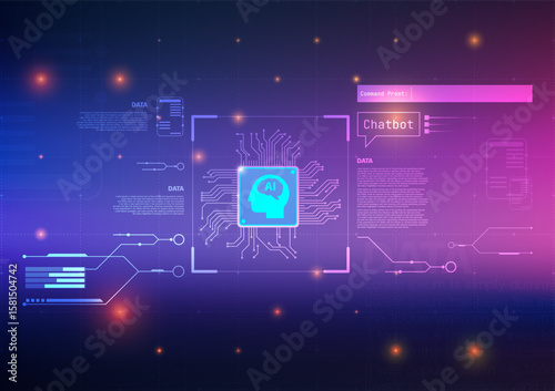 AI or artificial intelligence and big data management concept showing data analyst to process and analyze information. Ideal for data science, analytics, cloud computing, automation.