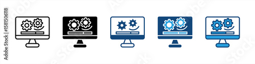 Software icon set multiple style collection