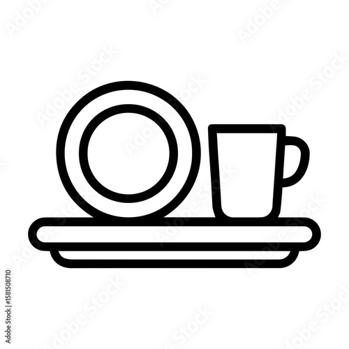 Cutlery return station icon with transparent background symbolizing dishware cleanup and self service dining etiquette
