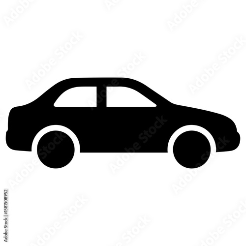Car or private hire car icon with transparent background symbolizing personal transportation and ride-hailing services
