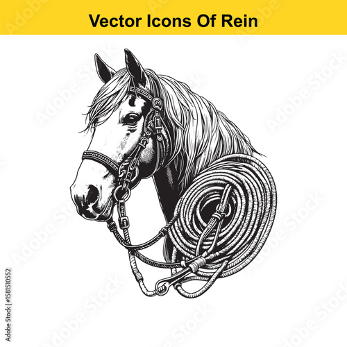 Western Horse Reins – Traditional Cowboy Riding Gear, Symbol of Control and Heritage