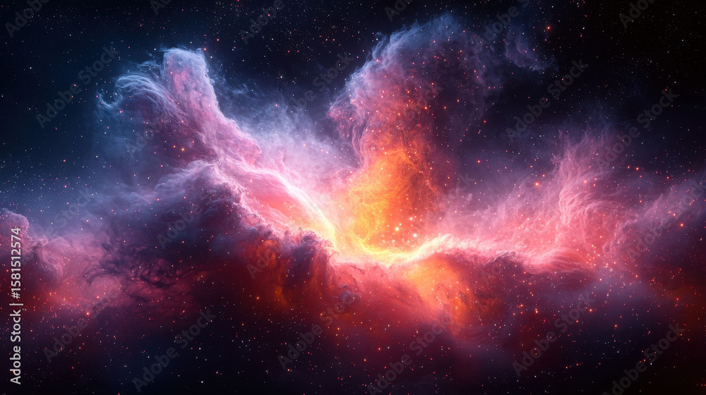 Stunning cosmic explosion with vibrant nebula colors and swirling gases creates mesmerizing Stunning cosmic explosion with vibrant nebula colors and swirling gases creates mesmerizing