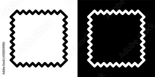 Fabric Swatch Icon Symbol Textile Sample Zigzag Edge Pinking Shears Cut Material Cloth Pattern Design Outline