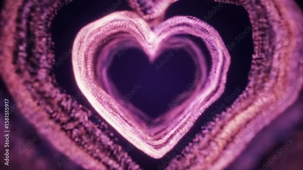 Abstract heart shape with layered textures
