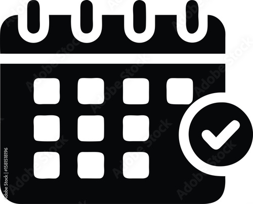 Calendar approved confirmation checkmark icon