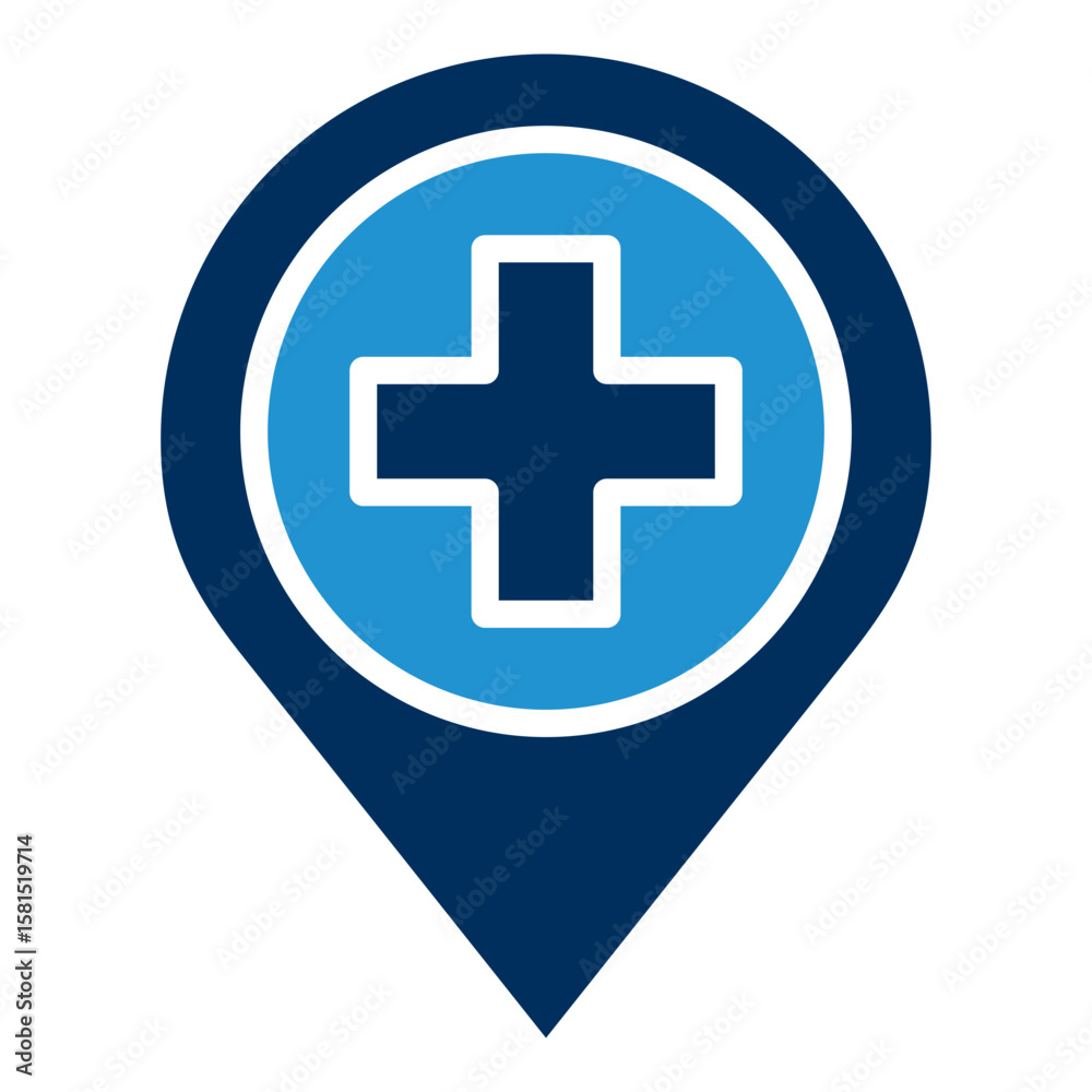 Obraz premium Location Blue Color Icon