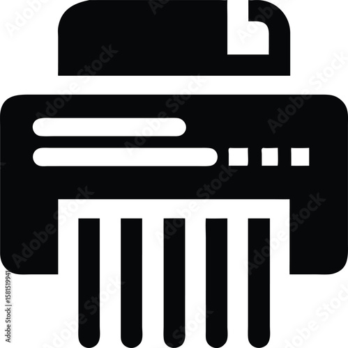 Shredder icon illustrating document destruction concept