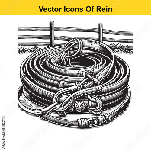 Western Horse Reins – Traditional Cowboy Riding Gear, Symbol of Control and Heritage