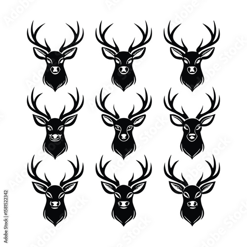 deer head silhouette vector
