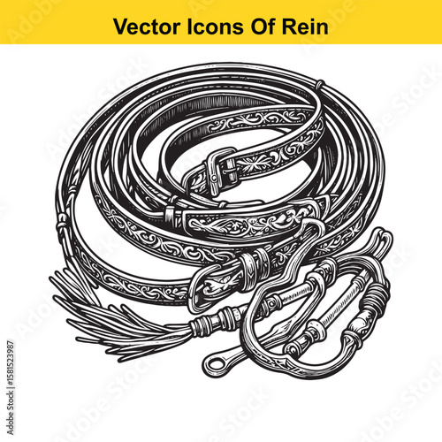 Western Horse Reins – Traditional Cowboy Riding Gear, Symbol of Control and Heritage