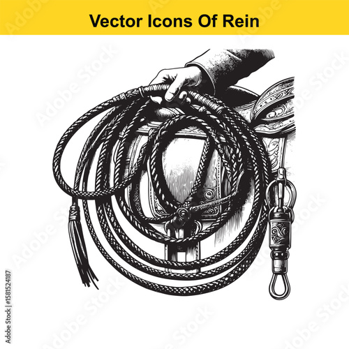 Western Horse Reins – Traditional Cowboy Riding Gear, Symbol of Control and Heritage
