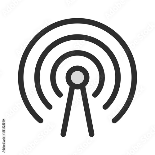 Antenna Broadcast Signal Icon Vector Radio Communication Tower