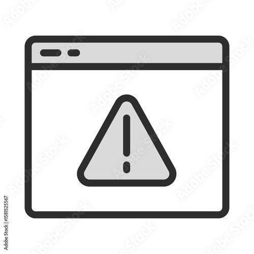 Browser Warning Alert Icon Vector Problem Notification Website