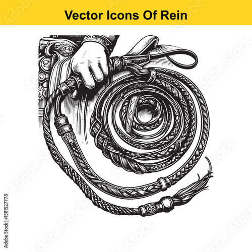 Western Horse Reins – Traditional Cowboy Riding Gear, Symbol of Control and Heritage