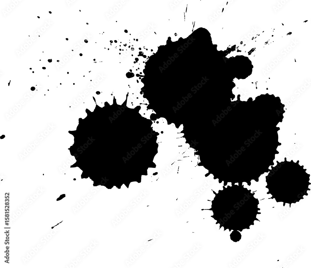 Fototapeta premium black brush ink drop splatter splash artistic